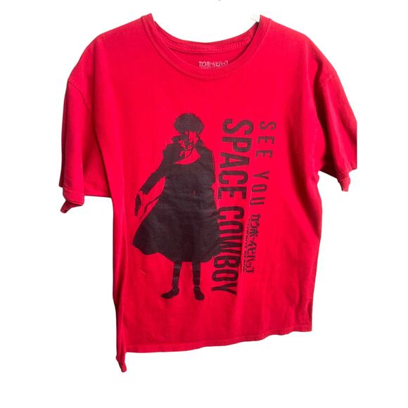 Cowboy Bebop Red T Shirt Sz L Graphic Space Y2K Retro Casual Streetwear - Picture 1 of 7